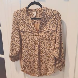 Long sleeve, pocket front, womans blouse